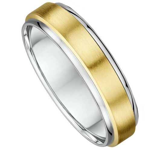 6mm Two Tone Gold Wedding Ring | 576A01